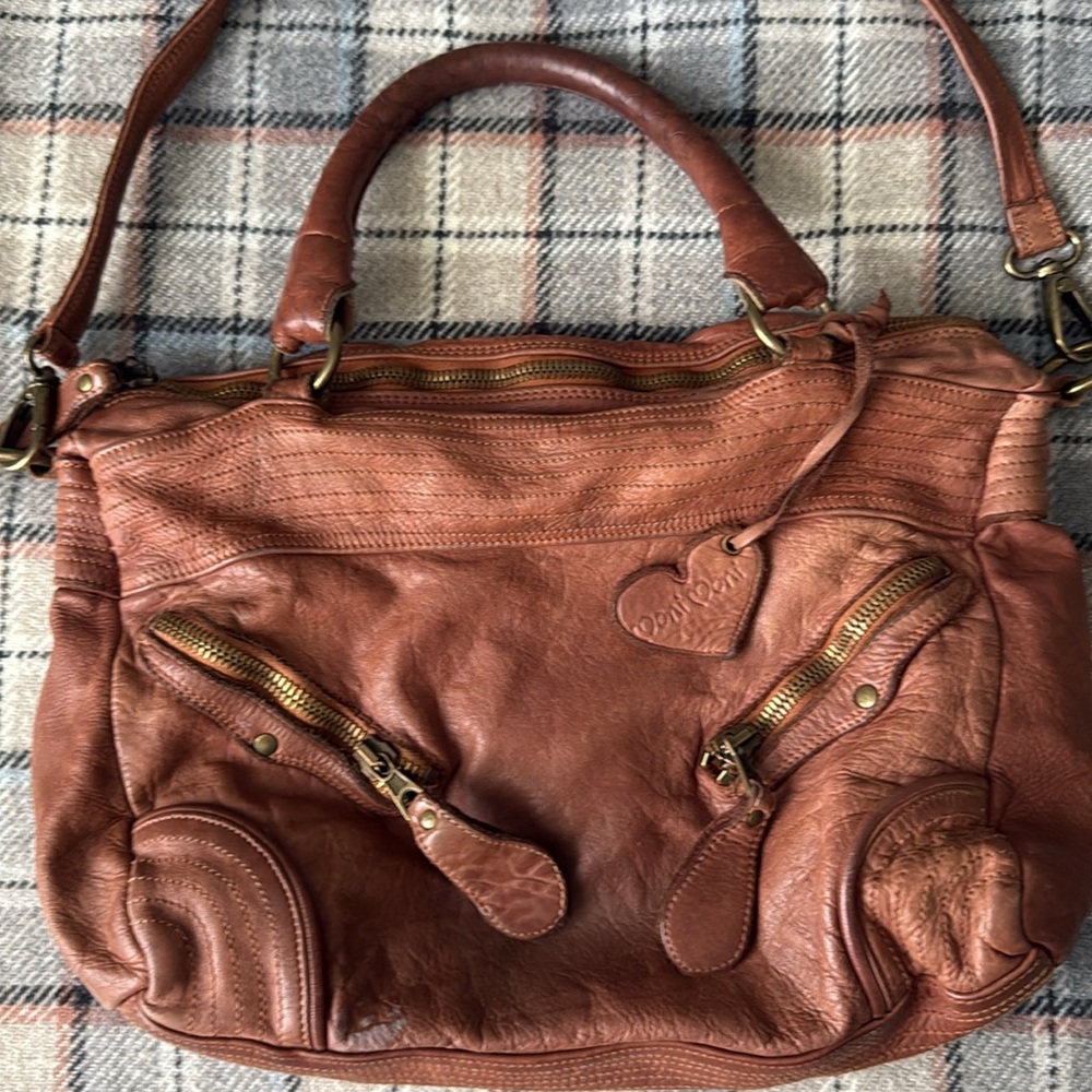 Moni Moni genuine Italian leather large brown handbag - Picture 2 of 8